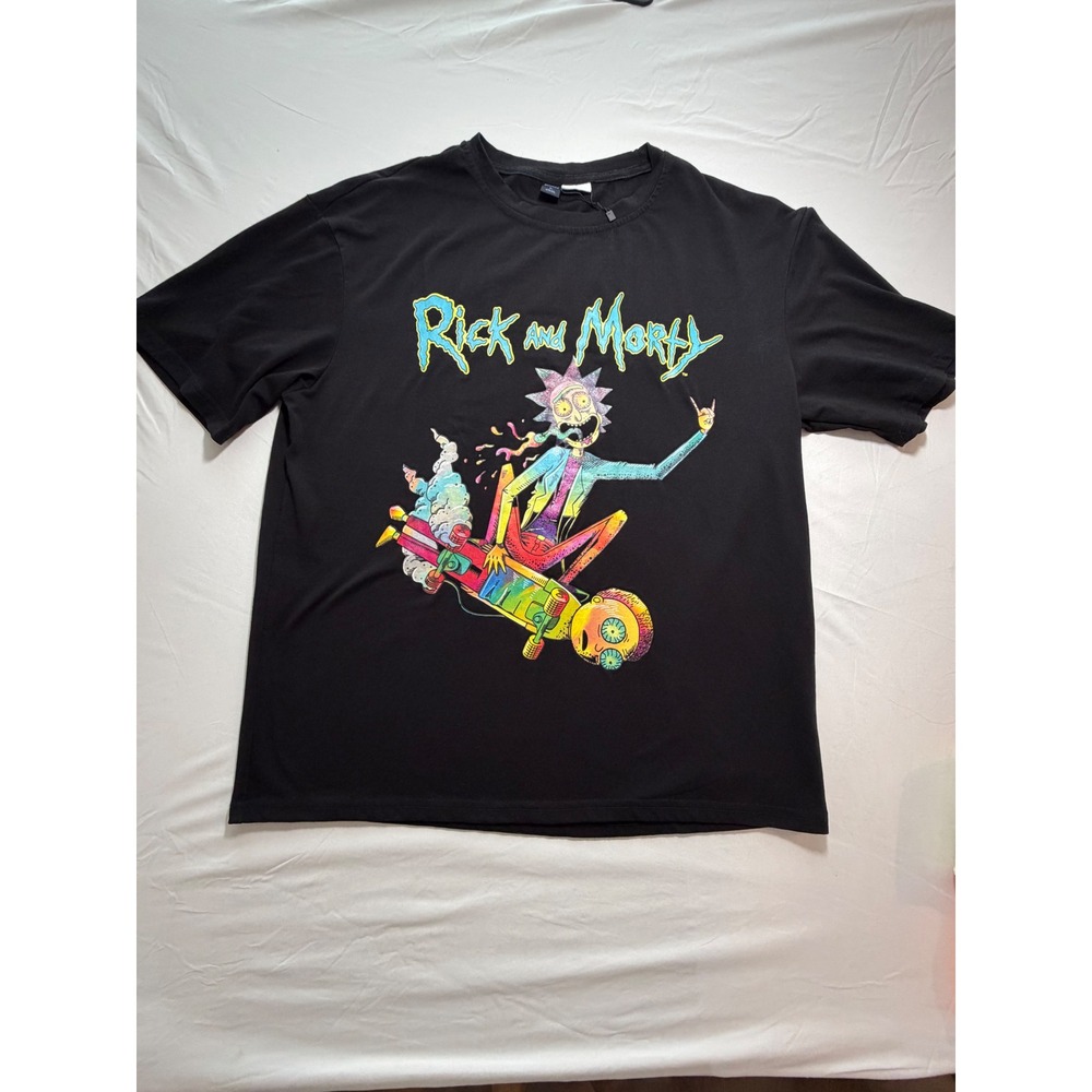 Rick and Morty Mens Graphic T-Shirt Trippy Rick Sanchez Adult Swim Tee NWOT